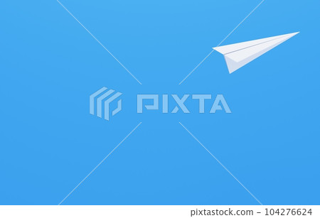 3D material _ paper plane _ blue 3D material _ paper plane _ blue 104276624