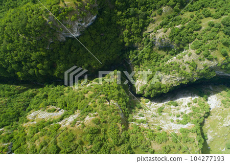 Aerial view of the narrow canyon Nevidio Aerial view of the narrow canyon Nevidio 104277193