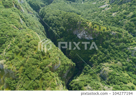 Aerial view of the narrow canyon Nevidio Aerial view of the narrow canyon Nevidio 104277194