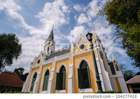 Wat Niwet Thammaprawat Ratchaworawihan. It is European architectural style Temple in Thailand. It is located within the grounds of the Bang Pa-In Royal Palace in Ayutthaya Province, Thailand Wat Niwet Thammaprawat Ratchaworawihan. It is European architectural style Temple in Thailand. It is located within the grounds of the Bang Pa-In Royal Palace in Ayutthaya Province, Thailand 104277418