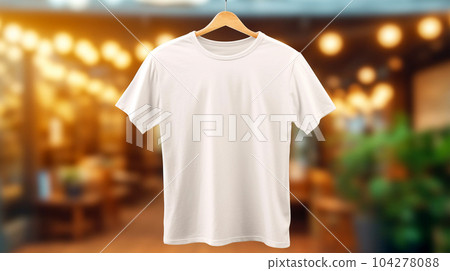 Photo white t-shirts for logos, inscriptions, designers, printing, copy space 104278088