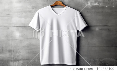 Photo white t-shirts for logos, inscriptions, designers, printing, copy space 104278100