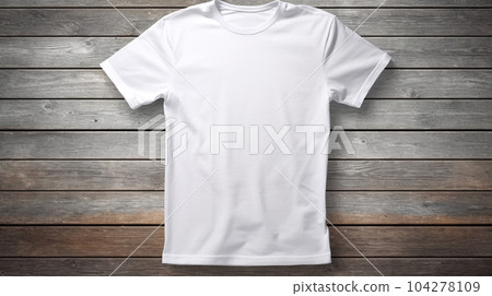 Photo white t-shirts for logos, inscriptions, designers, printing, copy space 104278109