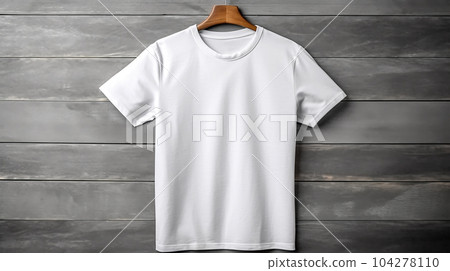 Photo white t-shirts for logos, inscriptions, designers, printing, copy space 104278110