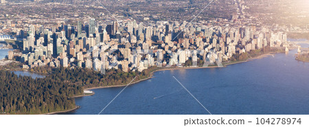 Downtown Vancouver Modern Cityscape. Aerial Panorama. Downtown Vancouver Modern Cityscape. Aerial Panorama. 104278974