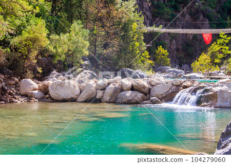 Small waterfall in Goynuk canyon in Antalya province, Turkey 104279060