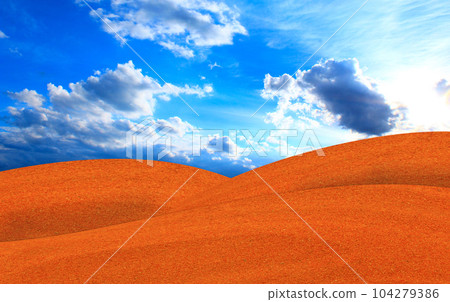 landscape with desert and blue sky 104279386