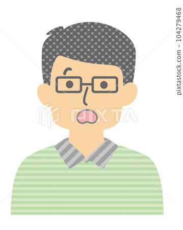 面部表情:驚訝的男人 02 面部表情:驚訝的男人 02 104279468