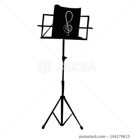 a music stand over white, silhouette vector 104279615