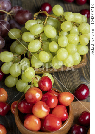 Large ripe grapes on the table Large ripe grapes on the table 104279718