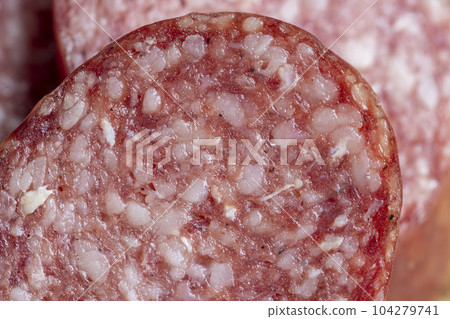 Sausage of moose meat cut into pieces 104279741