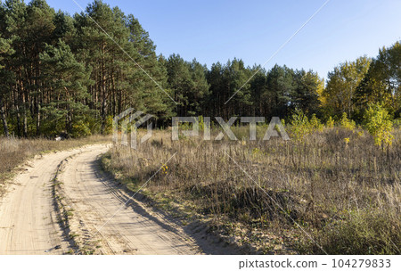 A garbage polluted highway in rural areas A garbage polluted highway in rural areas 104279833