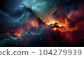 Universe scene with stars and galaxies in outer space showing beauty of space  104279939