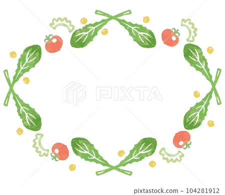 蔬菜的時尚水彩插圖框架。因為它是矢量素材，所以很容易用於設計。 104281912