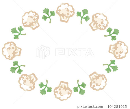 蔬菜的時尚水彩插圖框架。因為它是矢量素材，所以很容易用於設計。 104281915