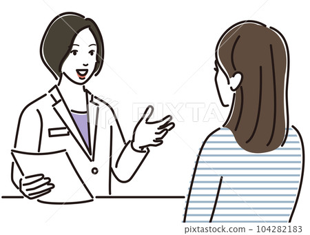 檢查的藥劑師婦女 104282183