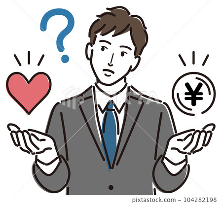 一個擔心金錢和心靈平衡的商人 一個擔心金錢和心靈平衡的商人 104282198