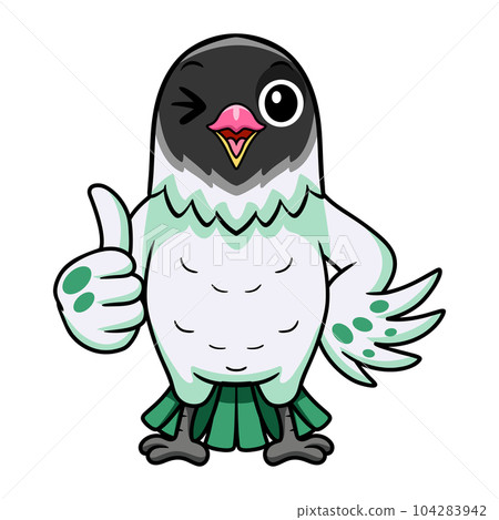 Cute agapornis malta lovebird cartoon giving thumb up Cute agapornis malta lovebird cartoon giving thumb up 104283942