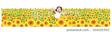 盛夏向日葵田裡的女孩 盛夏向日葵田裡的女孩 104285503