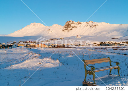 Landscape of Vik village, Iceland 104285801