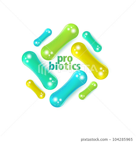 Probiotic Foods Good Bacteria Vector illustration 104285965