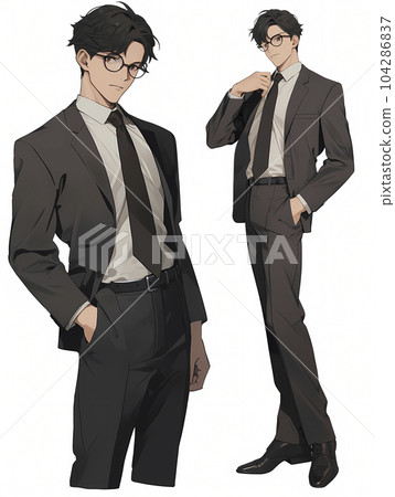 各種西裝男士插圖（生成AI） 104286837