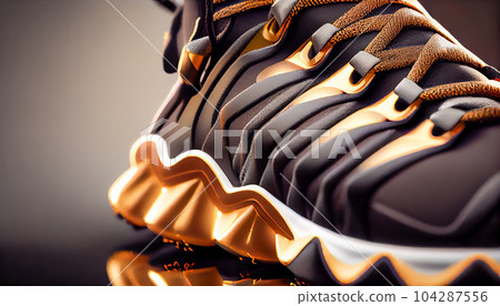 futuristic shoes close-up. Generative AI 104287556