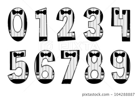 Handcrafted Little Man Numbers. Color Creative Art Typographic Design Handcrafted Little Man Numbers. Color Creative Art Typographic Design 104288887