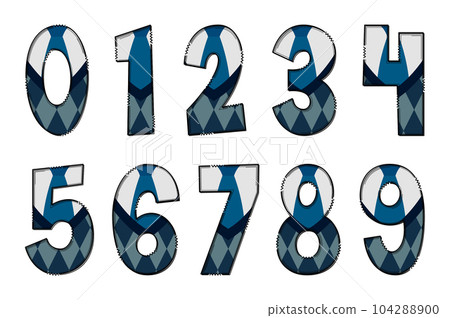 Handcrafted Sweaters Numbers. Color Creative Art Typographic Design Handcrafted Sweaters Numbers. Color Creative Art Typographic Design 104288900