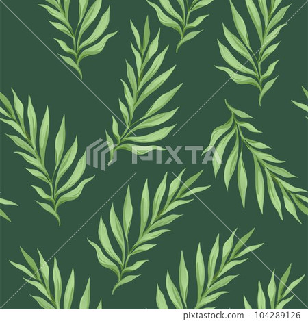 Tropical leaves and exotic foliage seamless print 104289126