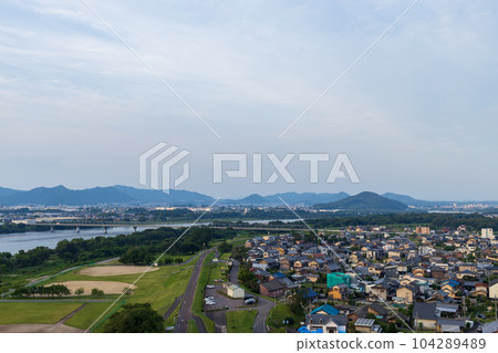 Konan City, Fuso Town, Inuyama City, and the Kiso River seen from Sweetpia Konan 104289489