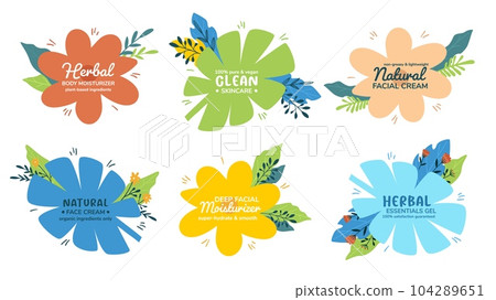 Sticker design for herbal moisturizer package 104289651