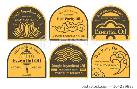 Label set deisgn for essential aromatherapy oil 104289652