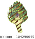 Grilled artichoke watercolor illustration. Hand drawn watercolor illustration of vegetable isolated on white background. 104290045