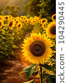 sunflower field in the morning 104290445
