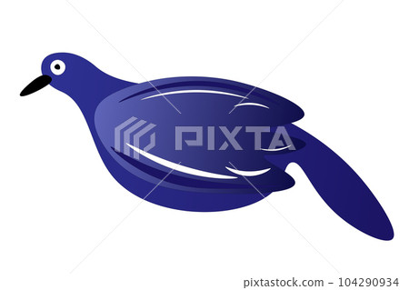 Pigeon on a white background, children's drawing. 104290934