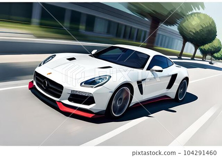 car low polygon watercolor generativeAI 104291460