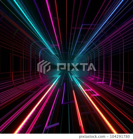 Neon line passage AI image Neon line passage AI image 104291780