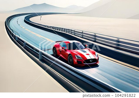 car low polygon watercolor generativeAI 104291822