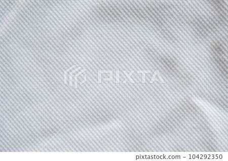White fabric sport clothing jersey texture background 104292350