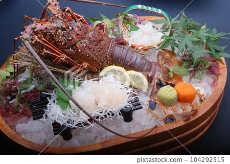 Live sashimi of spiny lobster 104292515