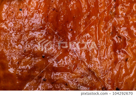 Delicious fried or smoked chicken thighs grilled with spices and herbs 104292670