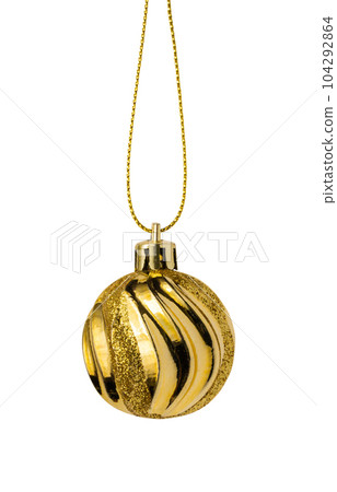 Golden Christmas ball isolated on white background Golden Christmas ball isolated on white background 104292864
