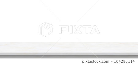 white marble stone table top isolated on white background for product display 104293114