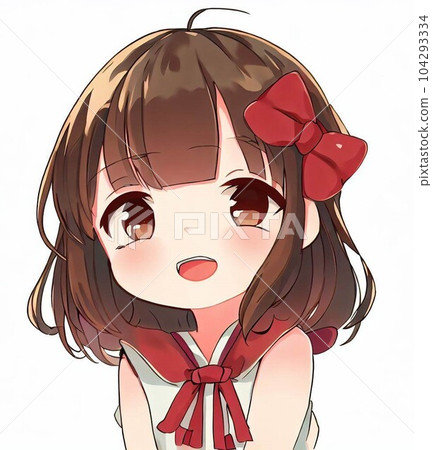 A girl with a red ribbon A girl with a red ribbon 104293334
