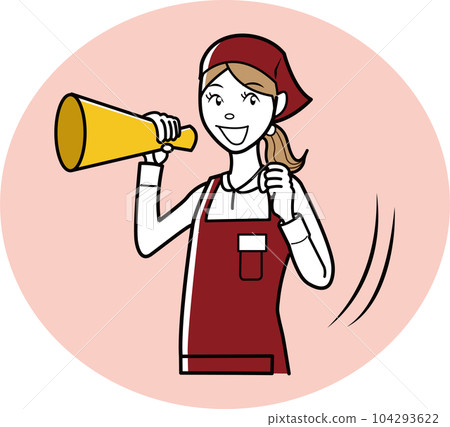 A clerk notifying you of a sale A clerk notifying you of a sale 104293622