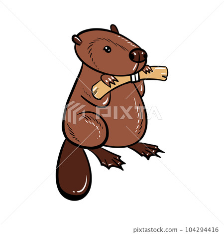 Cute chubby cartoon beaver, little kawaii mascot character. Isolated vector clip art illustration. Cute chubby cartoon beaver, little kawaii mascot character. Isolated vector clip art illustration. 104294416