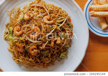 Shrimp yakisoba and cheese roll (Misawa City, Aomori Prefecture) 104295144