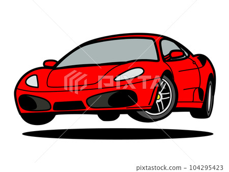 Italian super sports red jump car illustration 104295423