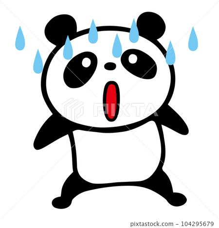 可愛簡單的熊貓傻眼姿勢 104295679